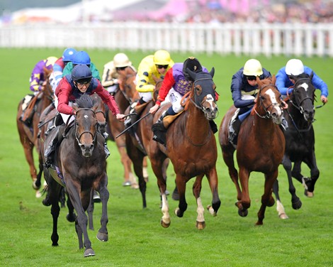 Elidor, ridden by Martin Harley, wins the King George V Stakes at Royal Ascot June 20, 2013.