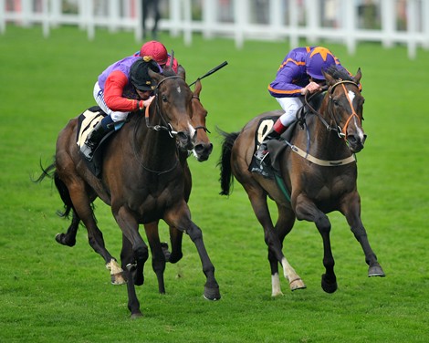 Estimate, Ryan Moore up, wins the Gold Cup, at Royal Ascot.