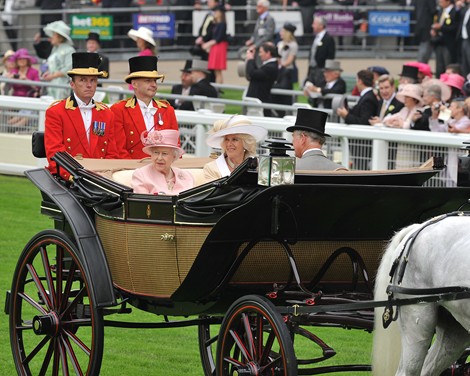 The Queen arriving at Ascot by carriage June 18, 2013.