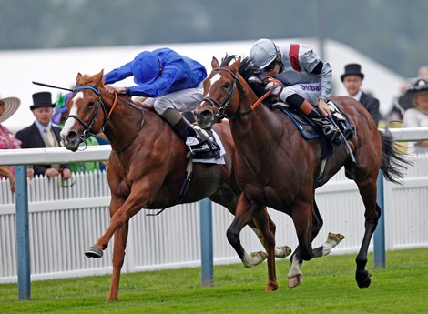 Dawn Approach (left) defeats Toronado (right) in the St James's Palace Stakes June 18, 2013.